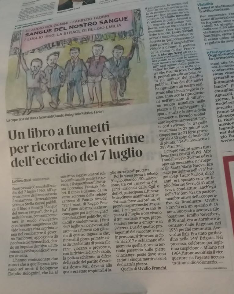 "Sangue del nostro sangue" su la Gazzetta di Reggio Emilia
